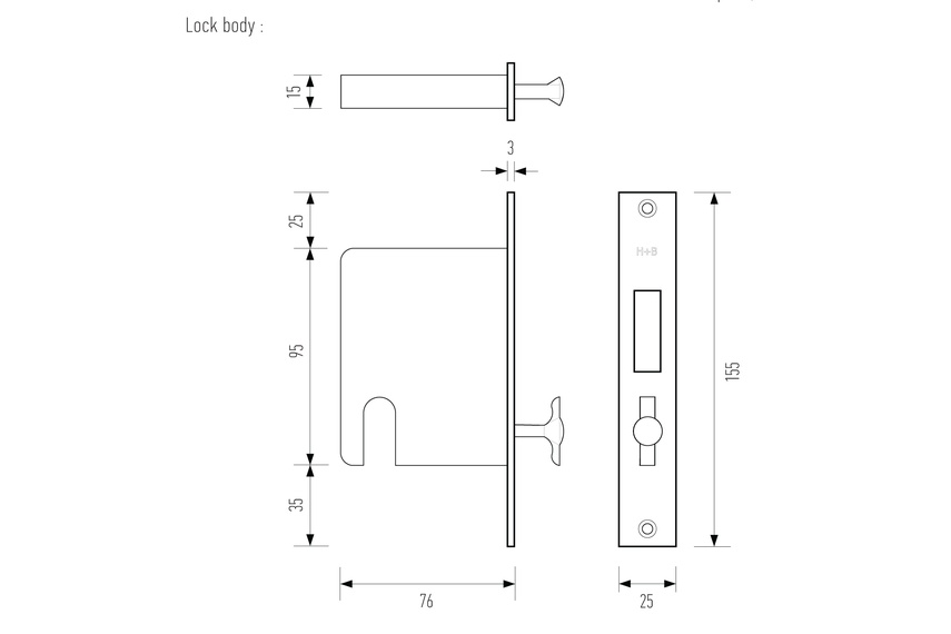 Lock body – HB 697 privacy door strike body