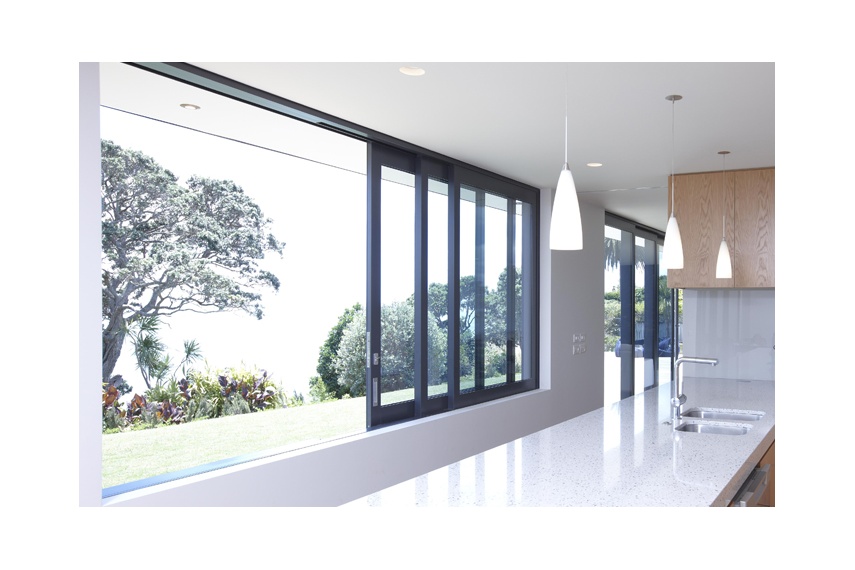 Sliding windows allow ventilation and natural light