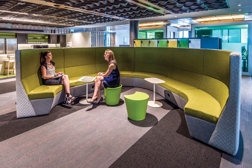 Huddle modular soft seating.