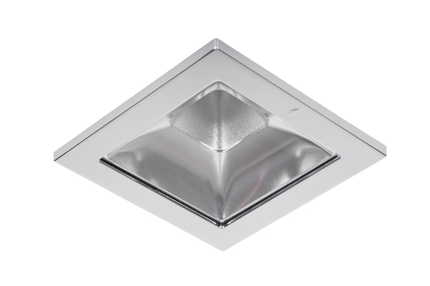 Silver reflector and chrome bezel