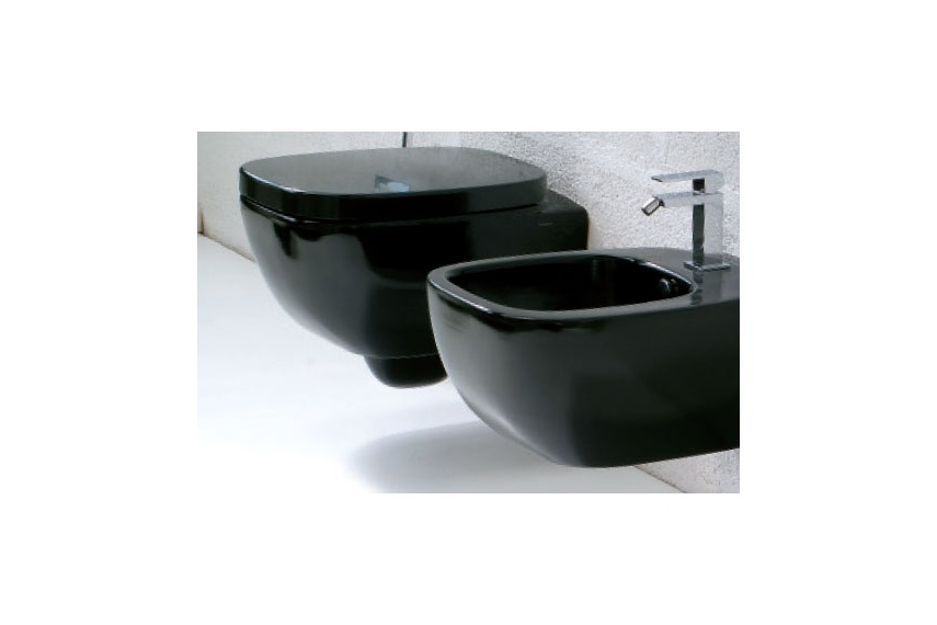 Dial black wall hung pan and bidet