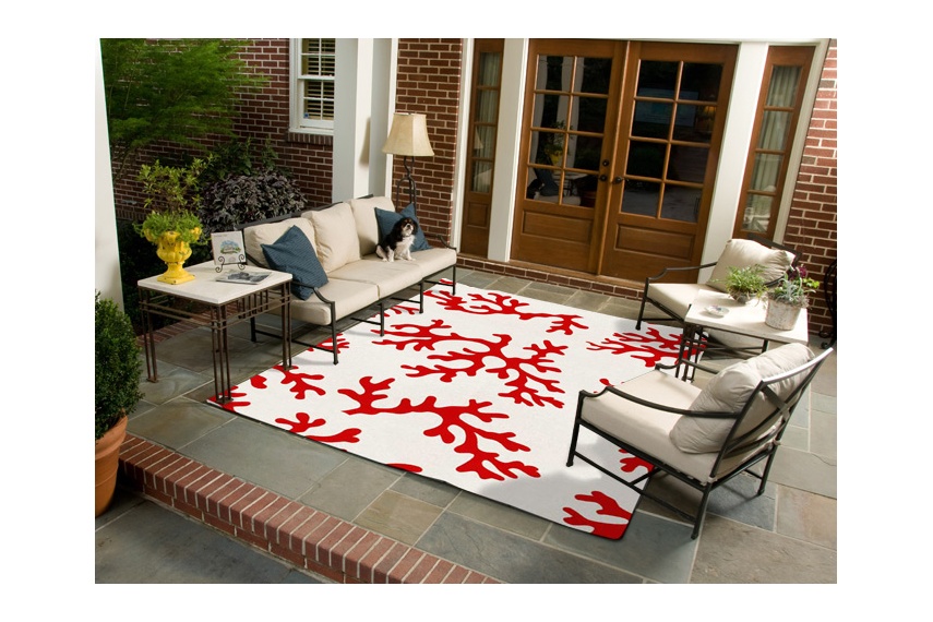Lattitude Coral – tufted hand finished UV-protected marine-grade polypropylene