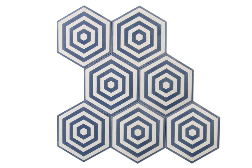 Encaustic Target tiles can be used successfully in both historic homes and modern showpieces.