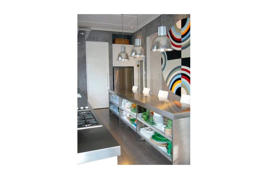 Custom-made stainless steel benchtops