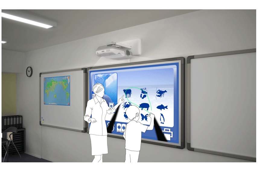 World's first interactive ultra short-throw projector
