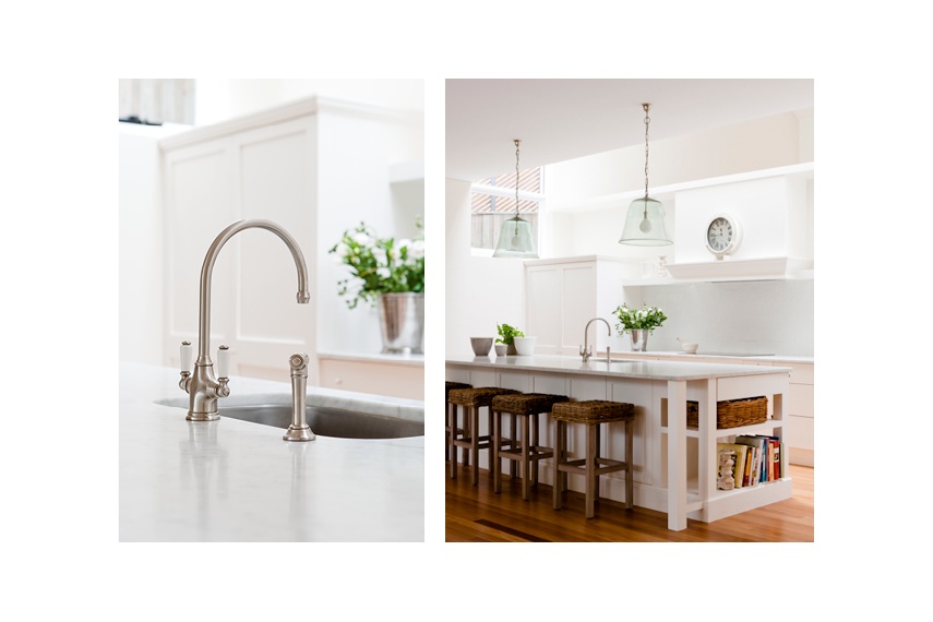 Perrin & Rowe Phoenician kitchen tap with spray rinse in pewter finish