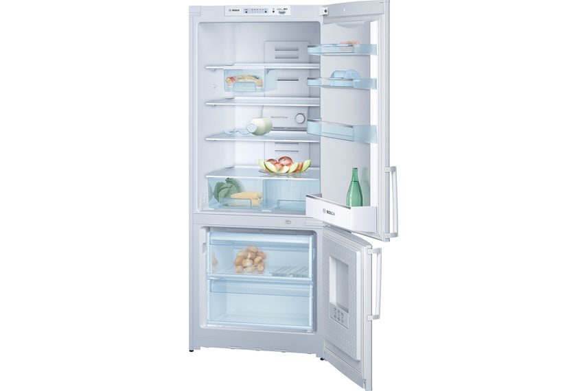 451L white bottom mount refrigerator.