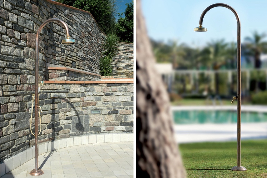 Fontealta Origo- Copper outdoor shower with mixer