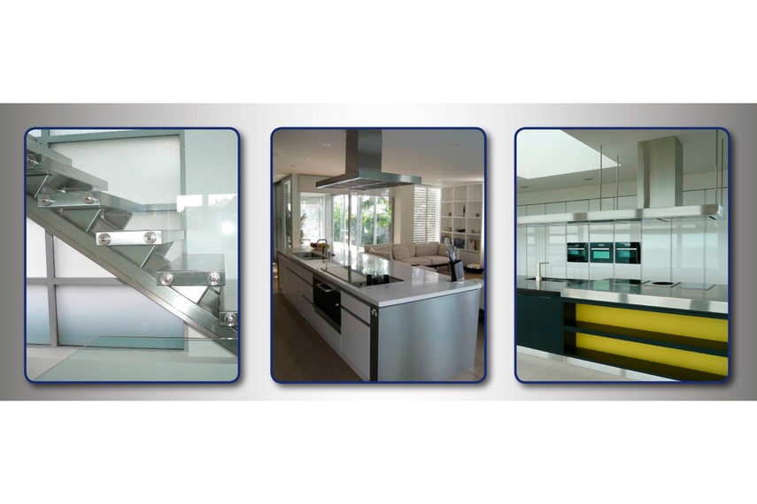 Stainless steel benchtops, custom made rangehoods and special design features