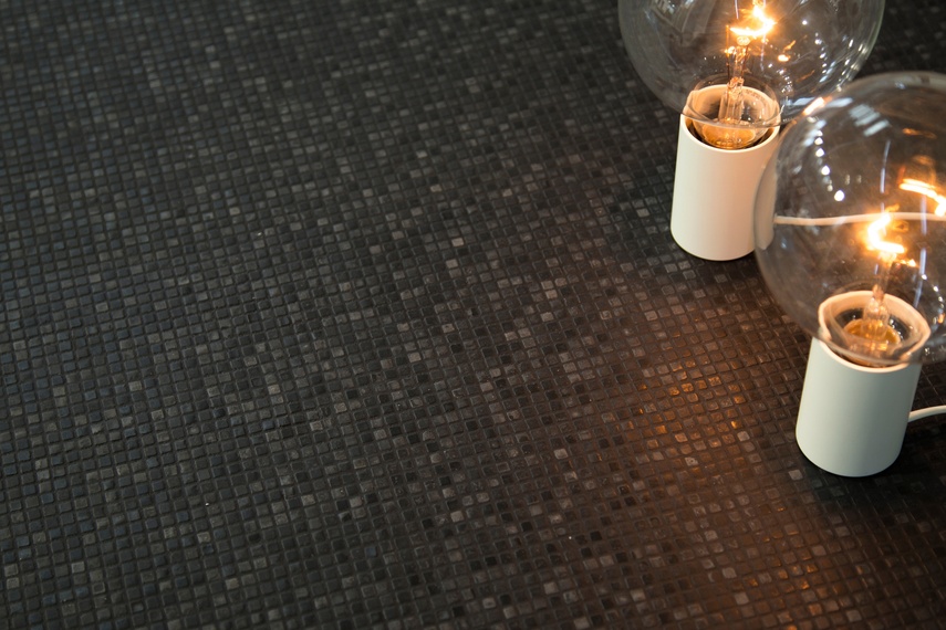 Unlike traditional glass mosaics, sharp edges have been eliminated so the material is smooth and tactile to touch.
