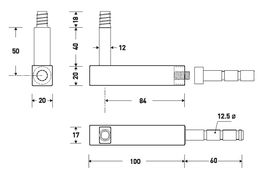 HB 540 stair rail bracket line drawings