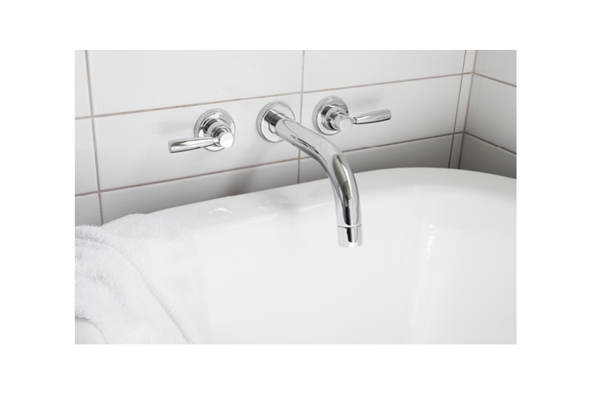 Perrin & Rowe Contemporary wall mounted basin taps in chrome