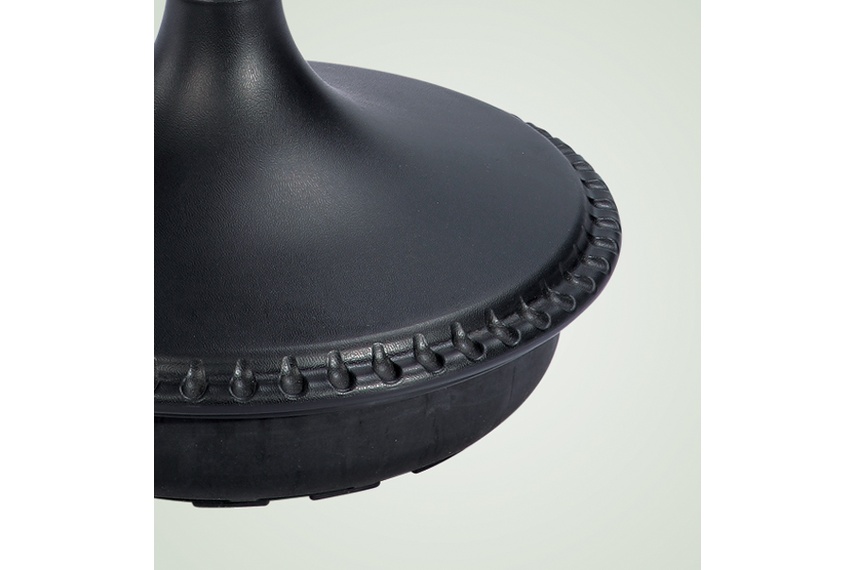 A trumpet-shaped base further enhances the Bounce stool's sleek profile.