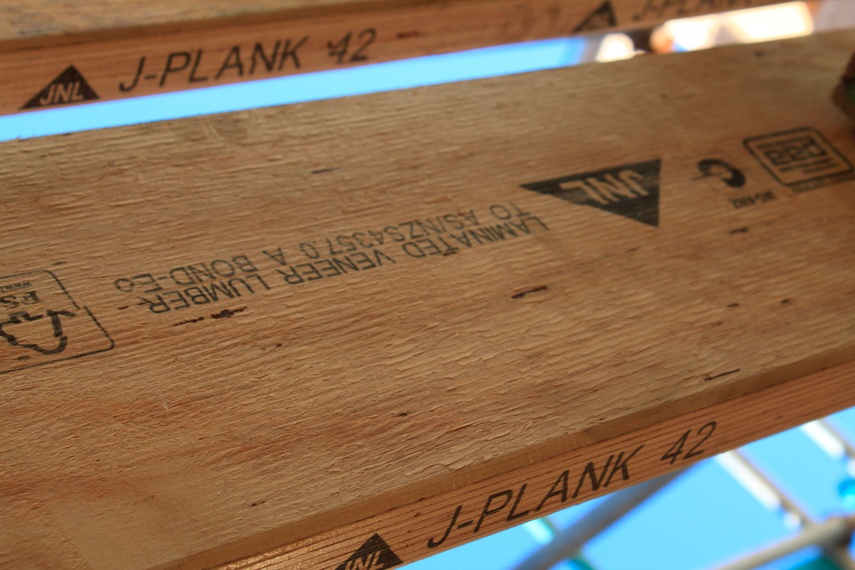 wood plank scaffold